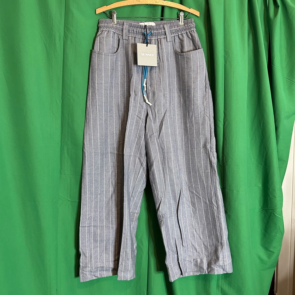 SUNNEI wide leg flannel striped pants NWT